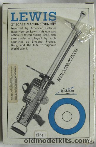 Williams Brothers 2 Inch US Lewis Machine Gun - For Large Scale Radio Control Aircraft, 161 plastic model kit